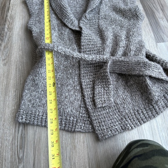 Y2K Merona Sleeveless Wrap Tie Knit Tunic Sweater Cardigan Brown Sz M Wool Blend - Picture 5 of 6